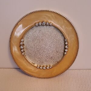 Bejeweled Enamel And Metal Flat Circle Candle Holder - NWT
